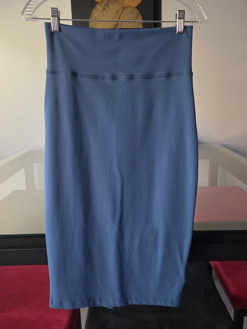 bebe Legion Blue High Waist Midi Pencil Skirt, Medium NWT